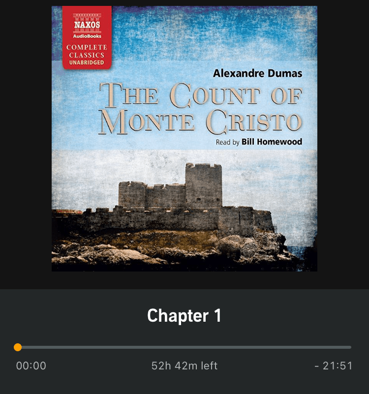 "The Count of Monte Cristo" Audiobook cover